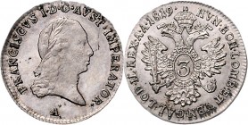 Franz I. 1804 - 1835 3 Kreuzer 1819 A Wien Fr. 467 1,67g stgl