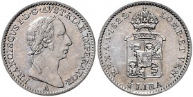 Franz I. 1804 - 1835 1/4 Lira 1822 A Wien Fr. 661 1,61g vz