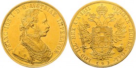 Franz Joseph I. 1848 - 1916 4 Dukaten 1911 Wien Fr. 1160 14,00g vz