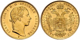 Franz Joseph I. 1848 - 1916 Dukat 1855 V Venedig Fr. 1177 3,50g f.stgl