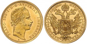 Franz Joseph I. 1848 - 1916 Dukat 1860 A Wien Fr. 1195 3,51g f.stgl