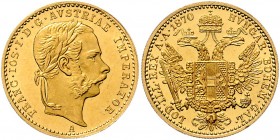 Franz Joseph I. 1848 - 1916 Dukat 1870 A Wien Fr. 1228 3,49g f.stgl