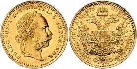 Franz Joseph I. 1848 - 1916 Dukat 1872 A Wien Fr. 1231 3,49g vz/stgl