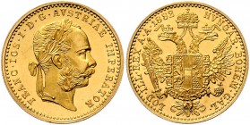 Franz Joseph I. 1848 - 1916 Dukat 1882 Wien Fr. 1241 3,49g stgl