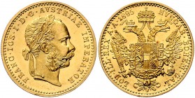 Franz Joseph I. 1848 - 1916 Dukat 1883 Wien Fr. 1242 3,49g f.stgl