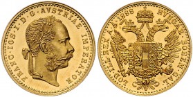 Franz Joseph I. 1848 - 1916 Dukat 1888 Wien Fr. 1247 3,50g f.stgl