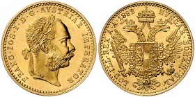 Franz Joseph I. 1848 - 1916 Dukat 1892 Wien Fr. 1251 3,49 g stgl