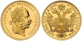 Franz Joseph I. 1848 - 1916 Dukat 1893 Wien Fr. 1252 3,49g stgl