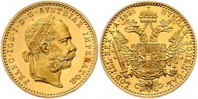 Franz Joseph I. 1848 - 1916 Dukat 1895 Wien Fr. 1254 3,49g stgl
