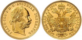 Franz Joseph I. 1848 - 1916 Dukat 1896 Wien Fr. 1255 3,48g f.stgl