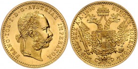 Franz Joseph I. 1848 - 1916 Dukat 1896 Wien Fr. 1255 3,49 gr. f.stgl
