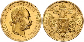 Franz Joseph I. 1848 - 1916 Dukat 1898 Wien Fr. 1257 3,50g f.stgl