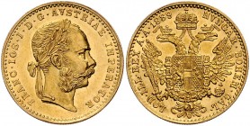 Franz Joseph I. 1848 - 1916 Dukat 1898 Wien Fr. 1257 3,50g vz+