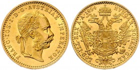 Franz Joseph I. 1848 - 1916 Dukat 1894 Wien Fr. 1293 3,50g vz/stgl