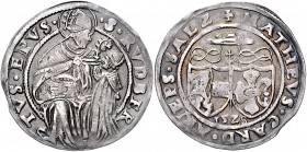 Erzbistum Salzburg Matthäus Lang von Wellenburg 1519 - 1540 10 Kreuzer 1528 Salzburg HZ 246 5,10g ss+