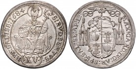 Erzbistum Salzburg Max Gandolph Graf Kuenburg 1658- 1687 15 Kreuzer 1684 Salzburg HZ 2015 6,44g vz