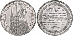 Salzburg unter österreichischer Regierung 1816 - 1938 Zinnmedaille 1898 Salzburg auf die Einweihung der Stadtpfarrkirche St. Andrä, von M. Gube, Dm 39...