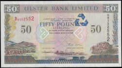 Ireland (Northern) Ulster Bank 50 Pounds Pick 338a (BY NI.844; PMI UB94) dated 1st January 1997 serial number D 0352552 signature Kells, about UNC - U...