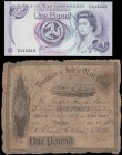 Isle of Man (2) an interesting lot comprising a very early issue Douglas & Isle of Man Bank 1 Pound Pick S131 (IOMPM M233) partnership of Henry Holmes...
