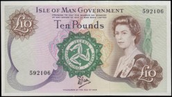 Isle of Man 10 Pounds Pick 36a (BY IM52; IOMPM M525) ND 1979 (8th September 1988) signature Dawson titled Treasurer of The Isle of Man serial number w...