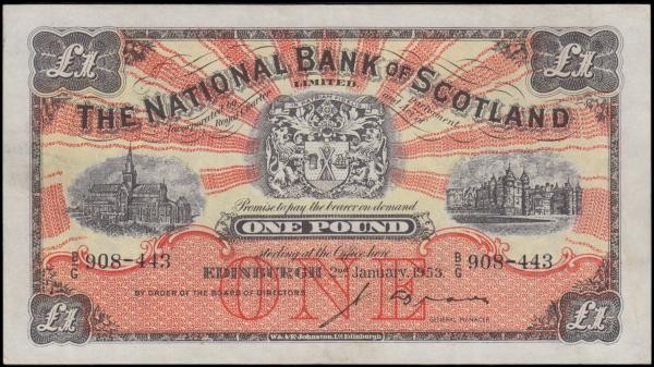 Scotland The National Bank of Scotland Seventh issue 1 Pound Pick 258b (PMS NA48...