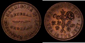 Farthing Token 19th Century County Dublin - Kingstown Harrison & Co. Obverse: A Rose, Thistle and Shamrock HARRISON & CO. s TEA IS THE BEST. Reverse: ...