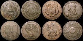 Halfpennies 18th Century (4) Gloucestershire - Newent 1796 Industry Leads to Honour DH64 Good Fine. Norfolk - Norwich 1792 City Arms/Man in loom DH38....