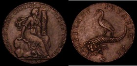 Halfpenny 18th Century Warwickshire - Birmingham 1794 Birmingham Coining & Copper Company, Obverse: Female seated on a rock, Reverse a stork upon a co...