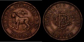 India, Bombay Duncan, Stratton, & Co. Half Rupee Trial strike Coin. undated (1905) NEF and scarce. In February 1905, Duncan Stratton & Co. of 9 Marine...