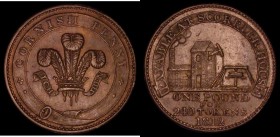 Penny 19th Century Cornwall 1812 Scorrier House. Obverse: Pumping station, Reverse: Prince of Wales feathers W.686 VF