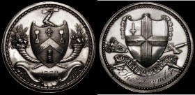 Stockbroker's Pass 41mm diameter in silver by J.Kirk to Thos. Poynder 1772, Obverse: Arms of the City of London, Reverse: Arms and cornucopia with 177...