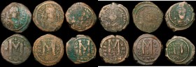 Byzantine Bronze Follis (6) Fair to Fine