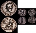 Roman Denarii (3) Vespasian (69-79AD) 79AD. Obverse: Laureate head right, IMP CAESAR VESPASIANVS AVG, Reverse: TR POT X COS VIII,. Radiate figure stan...