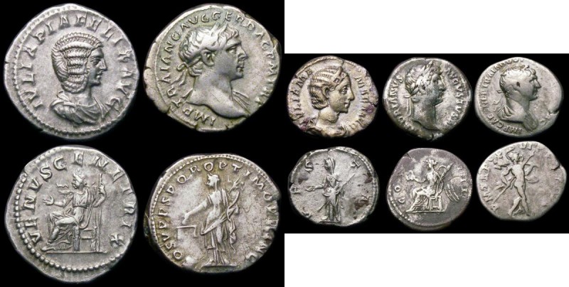 Roman Denarii (5) Trajan (98-117AD) Obverse: Laureate bust right, IMP CAES NER T...