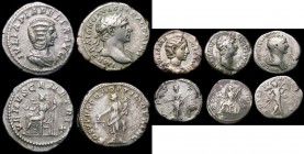 Roman Denarii (5) Trajan (98-117AD) Obverse: Laureate bust right, IMP CAES NER TRAIANO OP[TIMO AVG GER DAC], Reverse: Mars advancing right, carrying t...