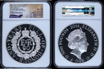 Five Hundred Pounds 2016 Queen Elizabeth II 90th Birthday 1 Kilo of Silver S.R6 Proof in an oversized NGC holder and graded PF70 Ultra Cameo - One of ...