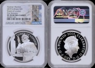 Five Pound Crown 2019 The Tower of London - The Yeoman Warders S.L75 Silver Proof in an NGC holder and graded PF70 Ultra Cameo comes with the Royal Mi...