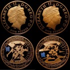 Five Pound Crowns in gold (2) 2009 3-year Olympic Countdown to the London Olympics Gold Proof S.4920, 2010 2-year Olympic Countdown to the London Olym...