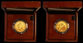 Five Pounds 2017 "The Five Sovereign Piece" 200th Anniversary of the re-introduction of the Gold Sovereign BU and in the Royal Mint's presentation box...