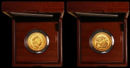Five Pounds Gold 2017 S.SE15 BU in the Royal Mint box of issue with certificate and booklet, only 1000 pieces minted