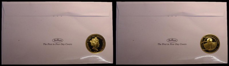 Alderney Five Pounds 2019 Gold Proof FDC in Harrington and Byrne's 50th Annivers...