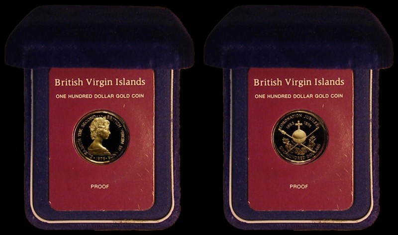 British Virgin Islands $100 1978 Coronation Jubilee KM23 Proof FDC in the Frankl...