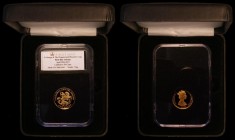Gibraltar One Pound Gold 2015 St. George and The Dragon Gold Proof FDC boxed, in the slab-style holder with Jubilee Mint certificate stating only 50 p...