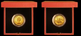 Hong Kong $1,000 1980 Monkey Gold Proof nFDC in the Royal Mint's red box with certificate