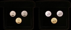 Isle of Man One Pound 1979 a 4-coin set containing examples struck in Platinum, Silver, Virenium and the circulation coin nFDC to FDC in the Pobjoy Mi...