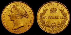 Australia Sovereign 1862 Sydney Branch Mint Marsh 367 About EF, the obverse with a heavier contact marks in the field, Sydney Branch Mint Sovereigns a...