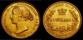 Australia Sovereign 1863 Sydney Branch Mint Marsh 368 NEF with traces of underlying lustre and some contact marks, all Sydney Branch Mint Sovereigns h...