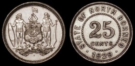 British North Borneo 25 Cents 1929H KM#6 About EF with some light contact marks