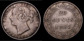 Canada - Newfoundland 20 Cents 1865 KM#4 About Fine