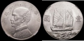 China Junk Dollar Yr23(1934) L&M 110 graded MS60 by NGC